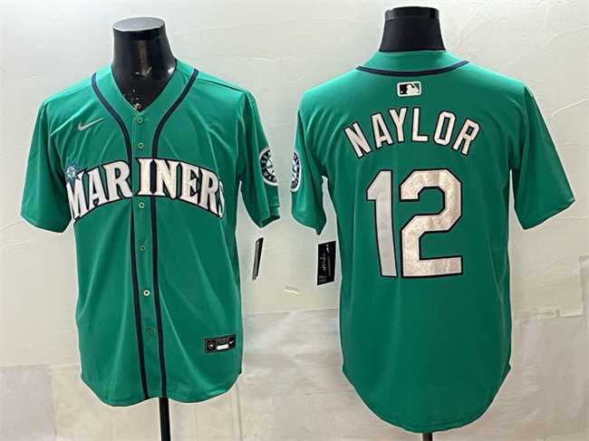 Mens Seattle Mariners #12 Josh Naylor Aqua Limited Stitched jersey