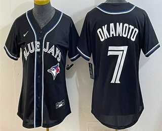 Womens Toronto Blue Jays #7 Kazuma Okamoto 2026 Black Fashion Cool Base Jersey