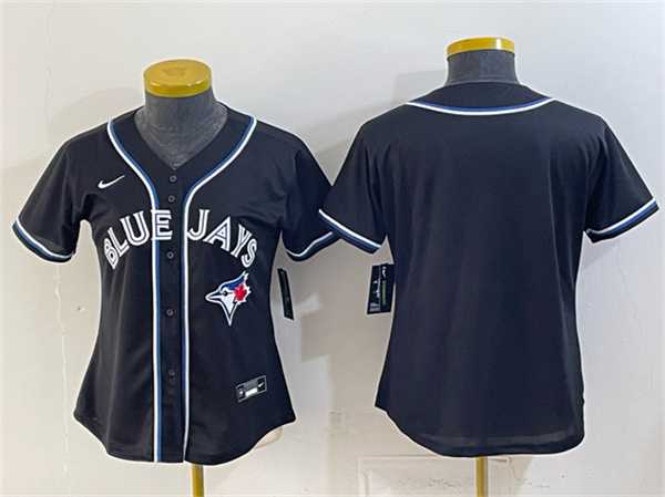 Womens Toronto Blue Jays Blank 2026 Fashion Replica Black Out Stitched Jersey(Run Small)