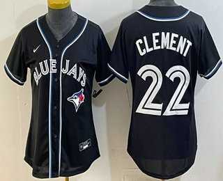 Womens Toronto Blue Jays #22 Ernie Clement 2026 Black Fashion Cool Base Jersey