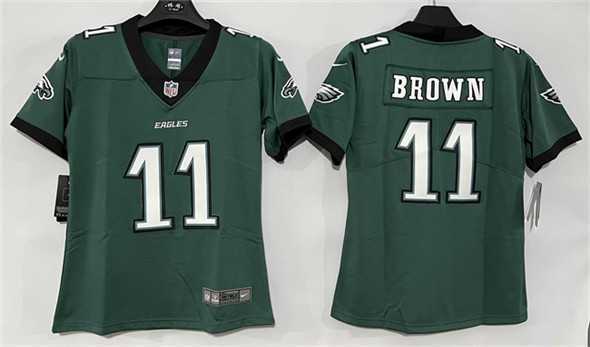 Womens Philadelphia Eagles #11 A. J. Brown Green New Vapor Untouchable Limited Stitched Jersey