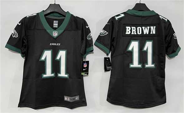 Womens Philadelphia Eagles #11 A. J. Brown Black New Vapor Untouchable Limited Stitched Jersey