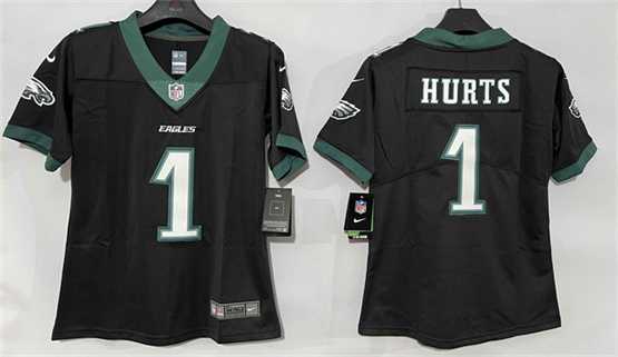Womens Philadelphia Eagles #1 Jalen Hurts Black New Vapor Untouchable Limited Stitched Jersey