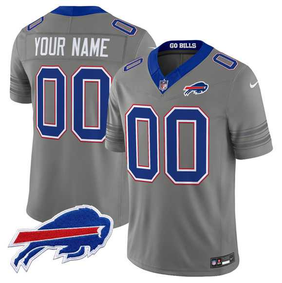 Mens Buffalo Bills Active Player Custom Gray F.U.S.E. 2026 Nickel City Vapor Stitched Jersey->->Custom Jersey