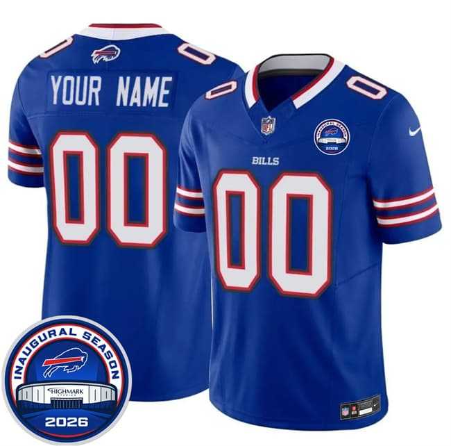 Mens Buffalo Bills Active Player Custom Blue F.U.S.E. 2026 Inaugural Season at Highmark Stadium Stitched Jersey->->Custom Jersey