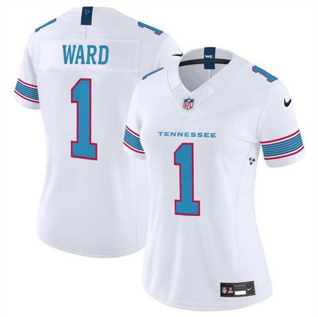 Womens Tennessee Titans #1 Cameron Ward White 2026 F.U.S.E. Vapor Limited Stitched Jersey Dzhi
