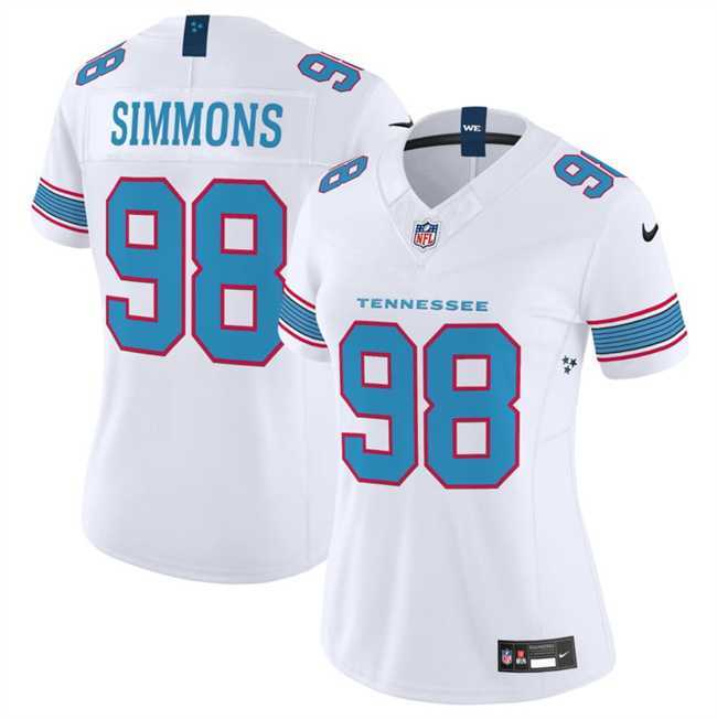 Womens Tennessee Titans #98 Cameron Ward White 2026 F.U.S.E. Vapor Limited Stitched Jersey Dzhi