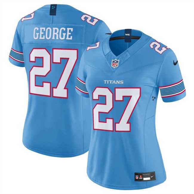 Womens Tennessee Titans #27 Eddie George Light Blue 2026 F.U.S.E. Vapor Limited Stitched Jersey Dzhi