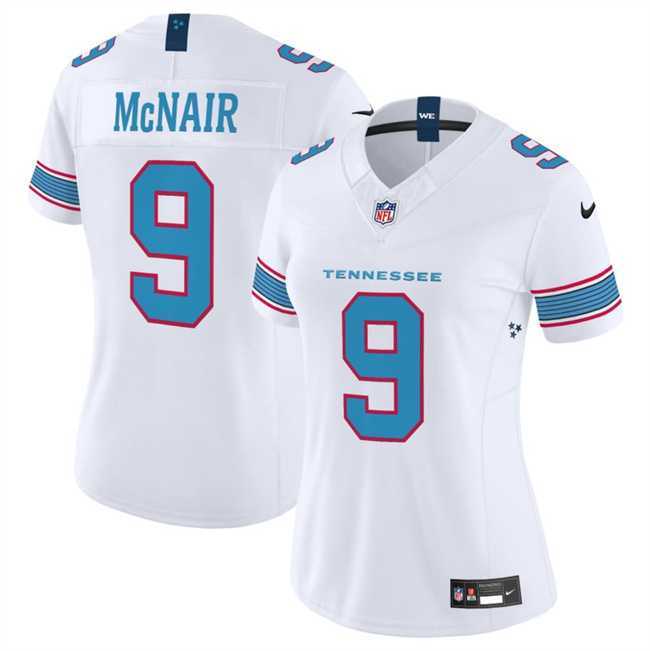 Womens Tennessee Titans #9 Steve McNair White 2026 F.U.S.E. Vapor Limited Stitched Jersey Dzhi
