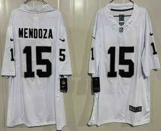 Mens Las Vegas Raiders #15 Fernando Mendoza Limited White Vapor Jersey