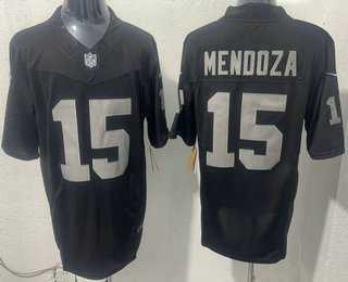 Mens Las Vegas Raiders #15 Fernando Mendoza Limited Black FUSE Vapor Jersey