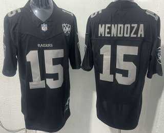 Mens Las Vegas Raiders #15 Fernando Mendoza Limited Black Fashion FUSE Vapor Jersey