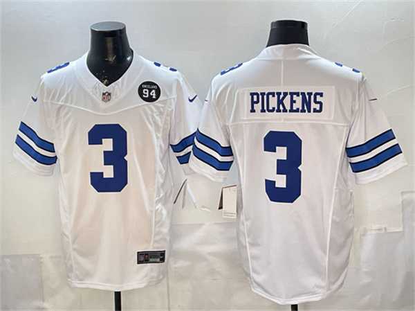 Mens Dallas Cowboys #3 George pickens Navy F.U.S.E. 94 Marshawn Kneeland Memorial Patch Vapor Limited Stitched Jersey