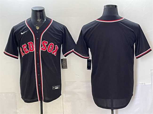 Mens Boston Red Sox Blank 2026 Fashion Replica Black Out Stitched Jersey