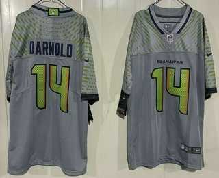 Mens Seattle Seahawks #14 Sam Darnold Limited Gray Rivalries Vapor Jersey