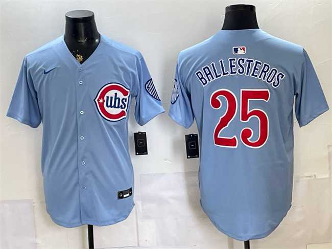 Mens Chicago Cubs #25 Moises Ballesteros Blue 2026 2nd Alternate Limited Stitched Jersey