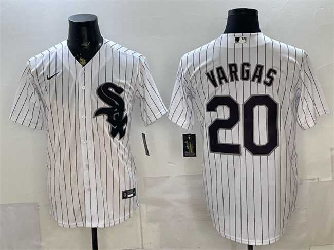 Mens Chicago White Sox #20 Miguel Vargas White Home Stitched Jersey