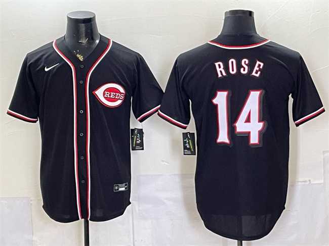 Mens Cincinnati Reds #14 Pete Rose 2026 Fashion Replica Black Out Stitched Jersey->cincinnati reds->MLB Jersey