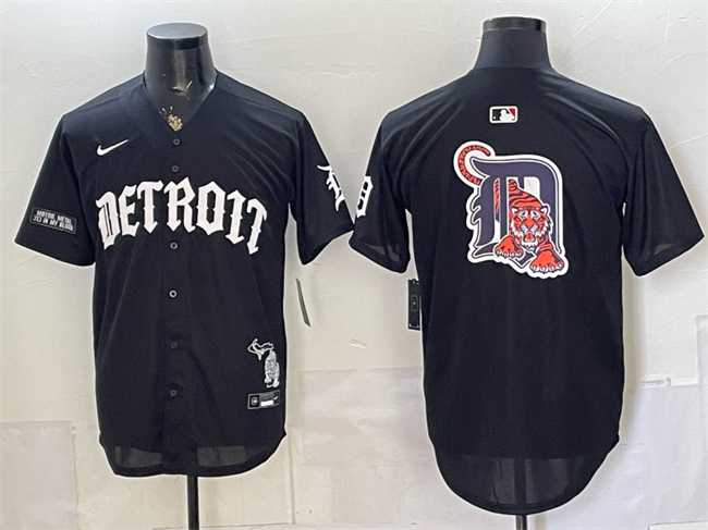 Mens Detroit Tigers Team Big Logo 2026 Black Motor Gothic Edition Vapor Premier Limited Stitched Jersey Dzhi