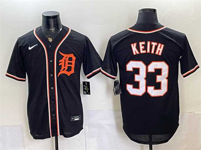 Mens Detroit Tigers #33 Colt Keith 2026 Fashion Replica Black Out Stitched Jersey