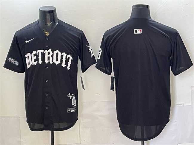 Mens Detroit Tigers Blank 2026 Black Motor Gothic Edition Vapor Premier Limited Stitched Jersey Dzhi