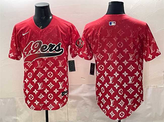 Mens San Francisco 49ers Blank Red Limited Stitched Baseball Jersey