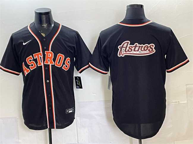 Mens Houston Astros Team Big Logo 2026 Fashion Replica Black Out Stitched Jersey Dzhi