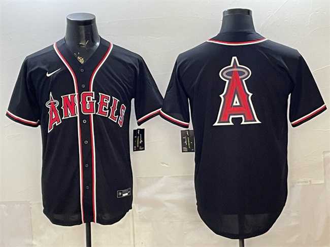 Mens Los Angeles Angels Team Big Logo 2026 Fashion Replica Black Out Stitched Jersey Dzhi