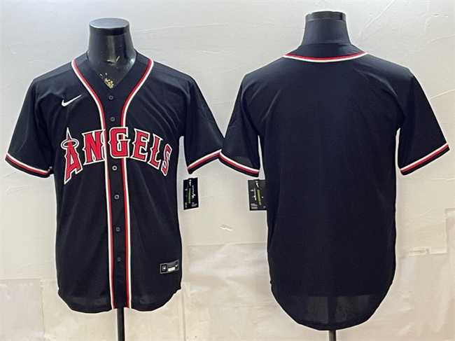 Mens Los Angeles Angels Blank 2026 Fashion Replica Black Out Stitched Jersey