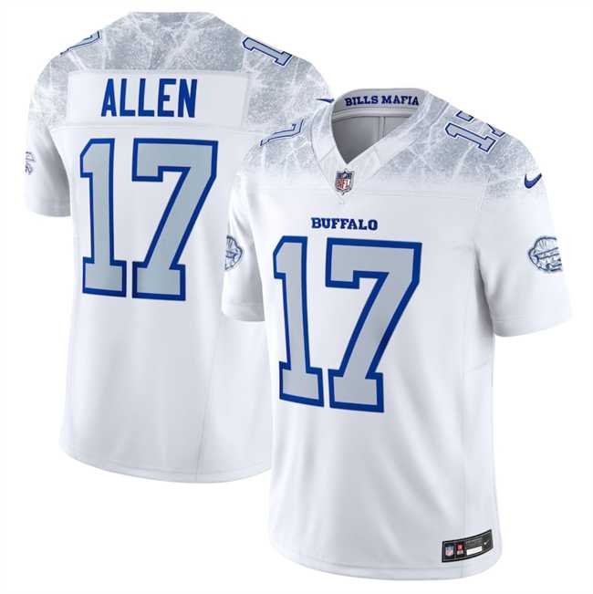 Youth Buffalo Bills #17 Josh Allen White 2025 F.U.S.E. Rivalries Vapor Untouchable Stitched Jersey Dzhi
