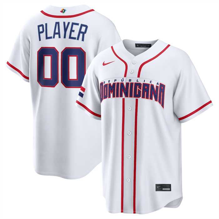 Mens Dominican Republic Baseball Active Player Custom White 2026 World Baseball Classic Home Stadium Stitched Jersey