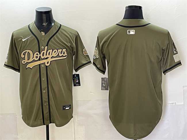 Mens Los Angeles Dodgers Blank Olive 2026 Armed Forces Day Stitched Jersey Dzhi