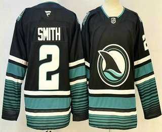 Mens San Jose Sharks #2 Will Smith Black Stitched Jersey