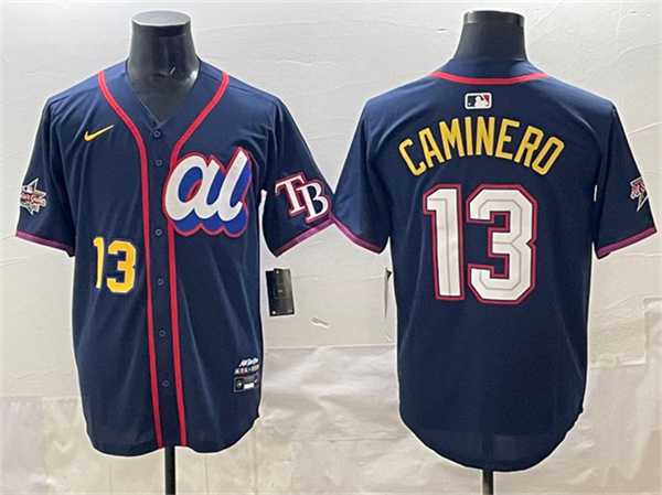 Mens American League #13 Junior Caminero Navy 2025 All-Star Edition Limited Stitched Jersey