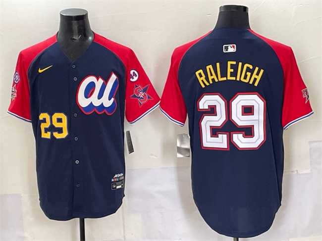Mens American League #29 Cal Raleigh Navy Red Alternate 2025 All-Star With Patch Edition Limited Stitched Jersey