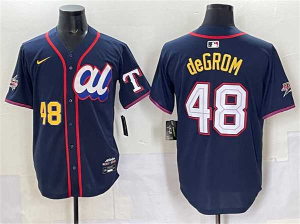 Mens American League #48 Jacob deGrom Navy 2025 All-Star Edition Limited Stitched Jersey