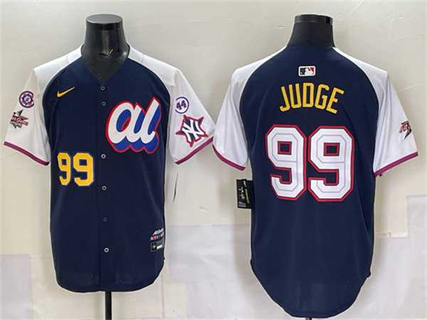 Mens American League #99 Aaron Judge Navy Alternate 2025 All-Star With Patch Edition Limited Stitched Jersey