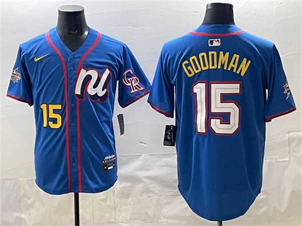 Mens National League #15 Hunter Goodman Blue 2025 All-Star Edition Limited Stitched Jersey