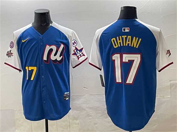 Mens National League #17 Shohei Ohtani Blue Alternate 2025 All-Star With Patch Edition Limited Stitched Jersey