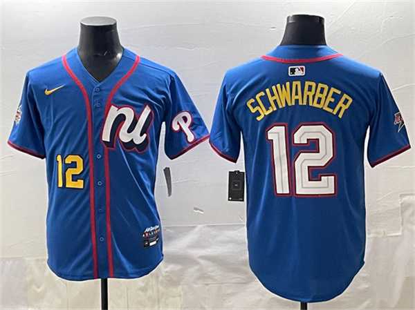 Mens National League #12 Kyle Schwarber Blue 2025 All-Star Edition Limited Stitched Jersey