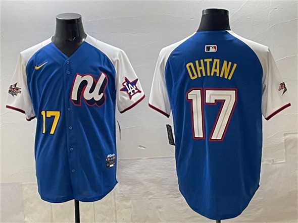 Mens National League #17 Shohei Ohtani Blue Alternate 2025 All-Star Edition Limited Stitched Jersey