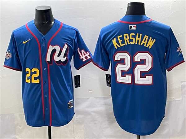 Mens National League #22 Clayton Kershaw Blue 2025 All-Star Edition Limited Stitched Jersey