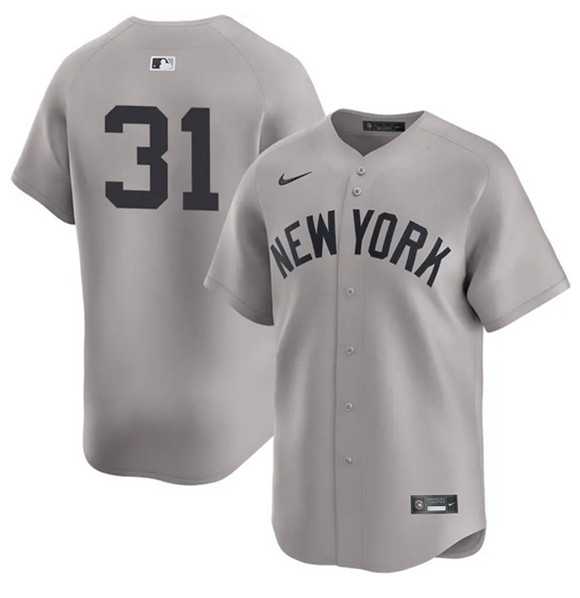 Mens New York Yankees #31 Cam Schlittler Gray 2026 Road Limited Stitched Jersey Dzhi