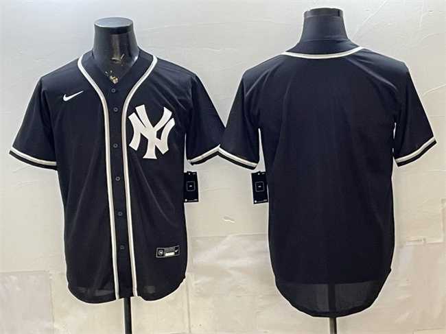 Mens New York Yankees Blank 2026 Fashion Replica Black Out Stitched Jersey