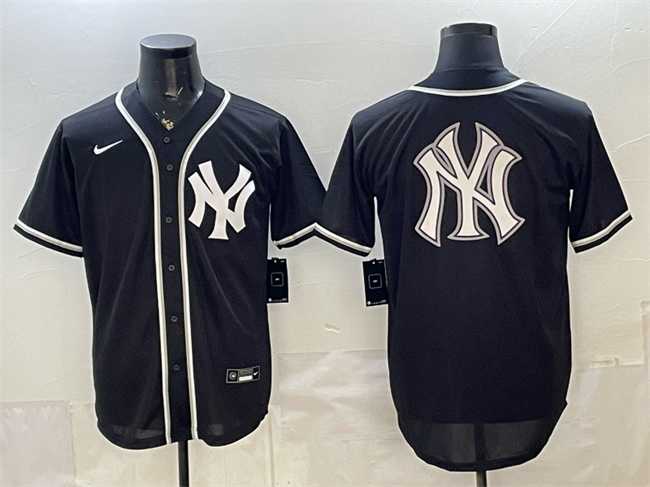 Mens New York Yankees Team Big Logo 2026 Fashion Replica Black Out Stitched Jersey Dzhi