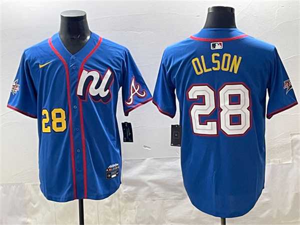 Mens National League #28 Matt Olson Blue 2025 All-Star Edition Limited Stitched Jersey