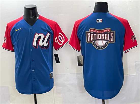 Mens National League Washington Nationals Team Big Logo Blue Red Alternate 2025 All-Star Edition Limited Stitched Jersey