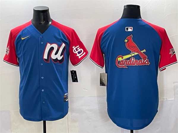 Mens National League St. Louis Cardinals Team Big Logo Blue Red Alternate 2025 All-Star Edition Limited Stitched Jersey