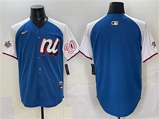 Mens National League Washington Nationals Blank Blue Alternate 2025 All-Star Edition Limited Stitched Jersey