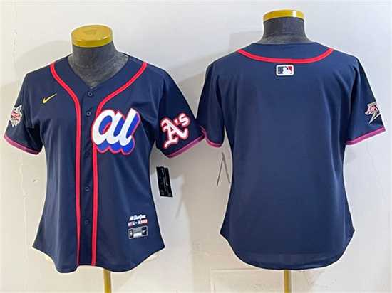 Womens American League Oakland Athletics Blank Navy 2025 All-Star Edition Limited Stitched Jersey(Run Small)